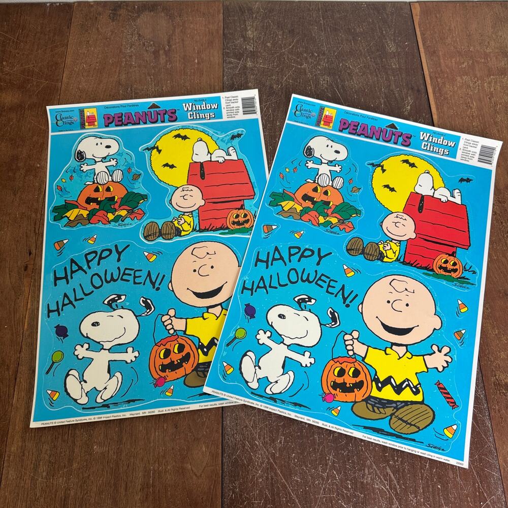 Classic Clings Peanuts Charlie‎ Brown Snoopy Woodstock Window Clings